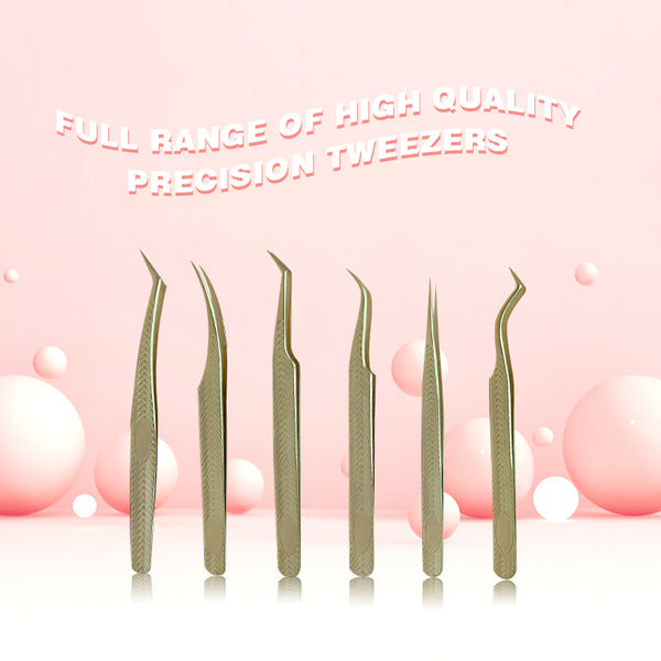 Gold Eyelash Tweezer Case 6 Slots